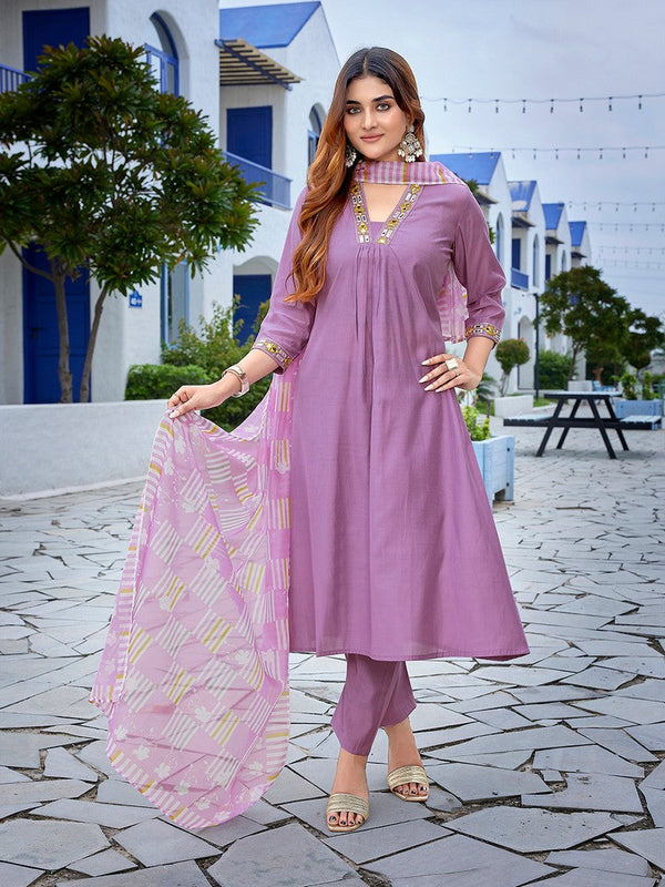 Dazzling Purple Color Viscose Fabric Casual Suit