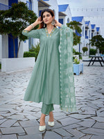 Dazzling Green Color Viscose Fabric Casual Suit