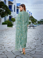 Dazzling Green Color Viscose Fabric Casual Suit