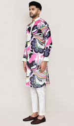 Amazing Multi Color Silk  Fabric Kurta Pajama