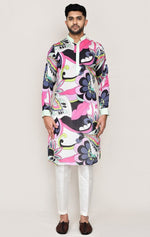 Amazing Multi Color Silk  Fabric Kurta Pajama