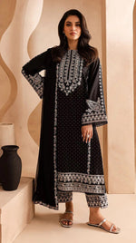 Tasteful Black Color Georgette Fabric Designer Suit