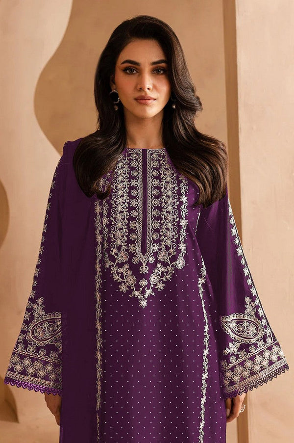 Tasteful Voilet Color Georgette Fabric Designer Suit