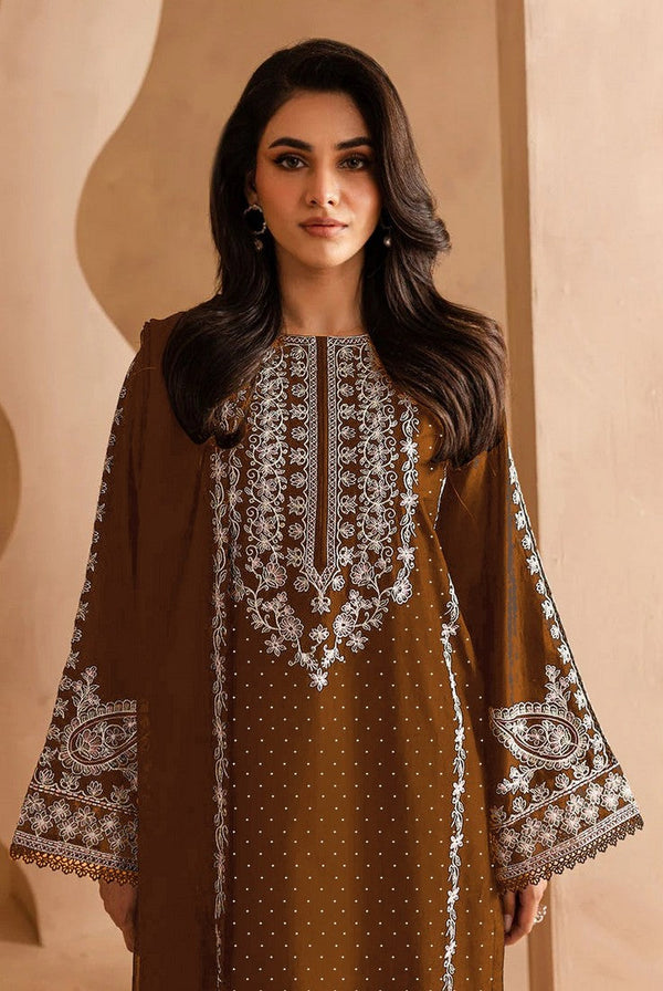 Tasteful Brown Color Georgette Fabric Designer Suit