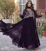 Amazing Voilet Color Georgette Fabric Gown