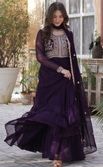 Amazing Voilet Color Georgette Fabric Gown