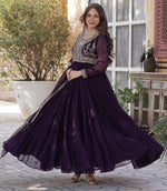 Amazing Voilet Color Georgette Fabric Gown