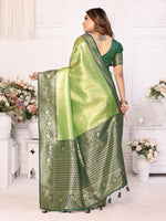 Striking Green Color Banarasi Fabric Partywear Saree