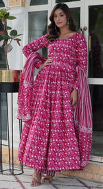 Amazing Pink Color Cotton Fabric Designer Suit