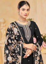 Gorgeous Black Color Silk Fabric Plazzo Suit