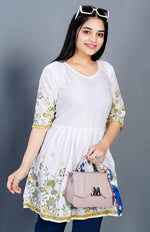 Amazing Green Color Cotton Fabric Casual Kurti