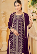 Dazzling Voilet Color Georgette Fabric Sharara Suit