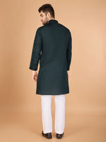 Dazzling Green Color Viscose Fabric Mens Kurta With Dupatta