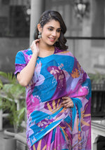 Beautiful Multi Color Imported Fabric Casual Saree