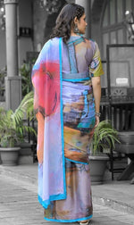 Beautiful Multi Color Imported Fabric Casual Saree