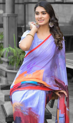 Beautiful Multi Color Imported Fabric Casual Saree