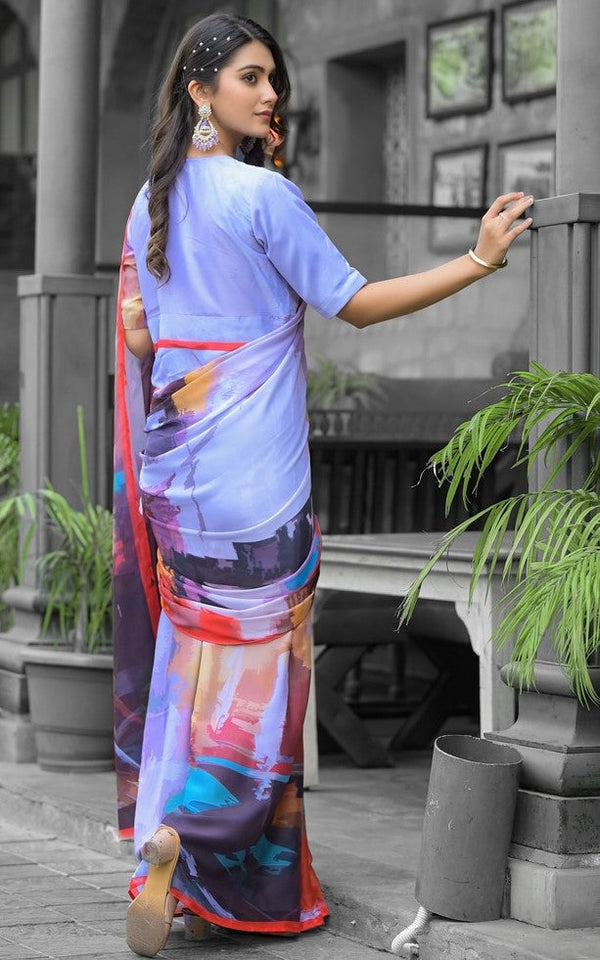 Beautiful Multi Color Imported Fabric Casual Saree