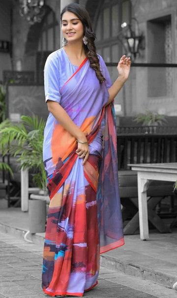 Beautiful Multi Color Imported Fabric Casual Saree