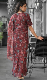 Beautiful Brown Color Imported Fabric Casual Saree