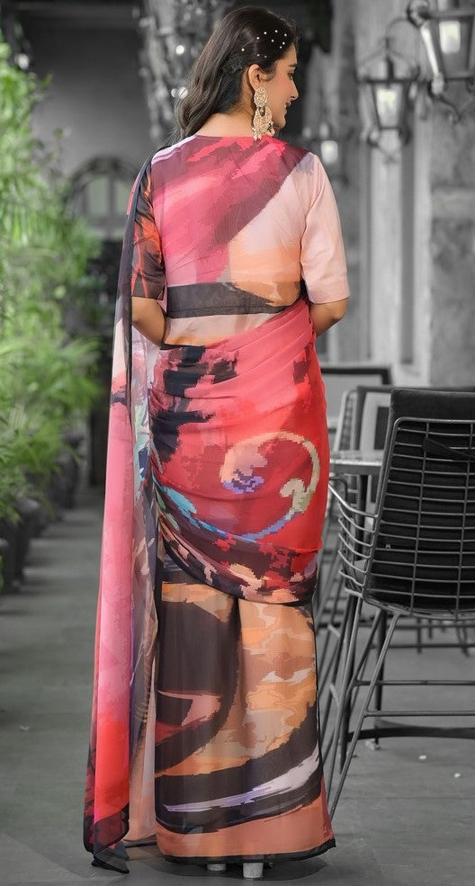 Beautiful Multi Color Imported Fabric Casual Saree