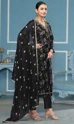 Angelic Black Color Cotton Fabric Casual Suit