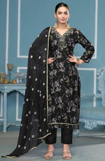 Angelic Black Color Cotton Fabric Casual Suit