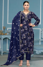 Angelic Blue Color Cotton Fabric Casual Suit