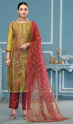 Angelic Multi Color Silk Fabric Casual Suit