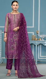 Angelic Purple Color Silk Fabric Casual Suit