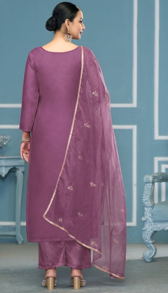Angelic Purple Color Cotton  Fabric Casual Suit