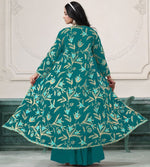 Amazing Teal Color Georgette Fabric Partywear Suit