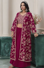 Amazing Pink Color Georgette Fabric Partywear Suit