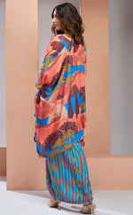 Dazzling Turquoise Color Muslin Fabric Cord Set