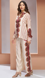 Dazzling Cream Color Muslin Fabric Cord Set