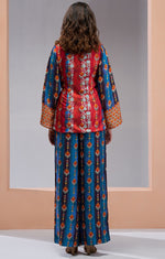 Dazzling Blue Color Muslin Fabric Cord Set