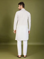 Dazzling White Color Viscose Fabric Mens Kurta With Dupatta