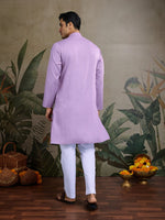 Dazzling Purple Color Viscose Fabric Mens Kurta