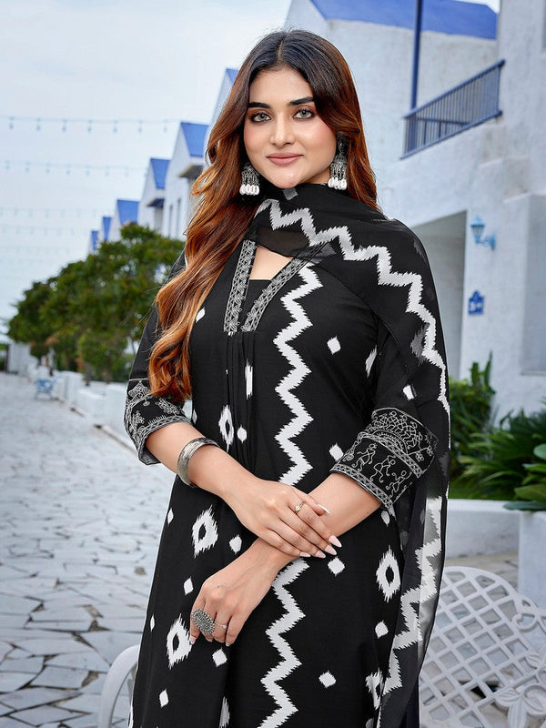 Gorgeous Black Color Viscose Fabric Designer Suit