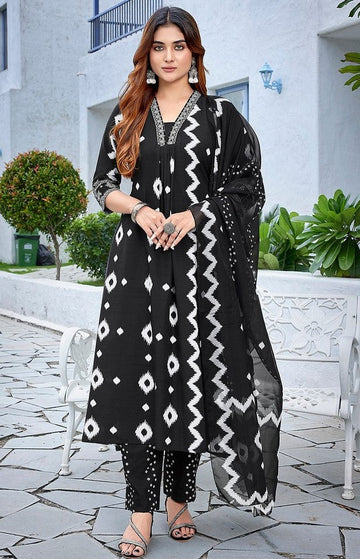 Gorgeous Black Color Viscose Fabric Designer Suit