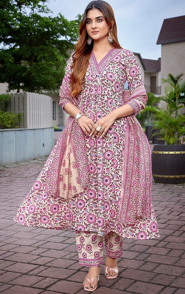 Gorgeous Pink Color Viscose Fabric Designer Suit