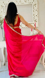 Lovely Red Color Satin Fabric Readymade Saree