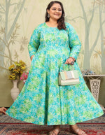 Pretty Green Color Rayon Fabric Designer Kurti
