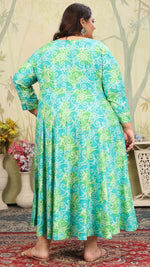 Pretty Green Color Rayon Fabric Designer Kurti