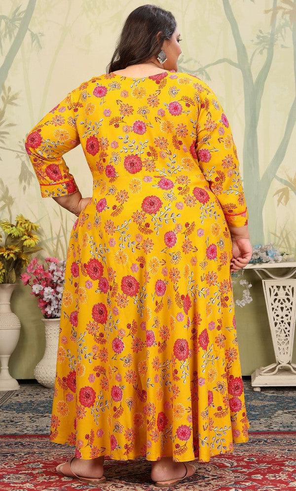 Pretty Yellow Color Rayon Fabric Designer Kurti