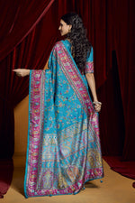 Lovely Aqua Color Tussar Fabric Casual Saree