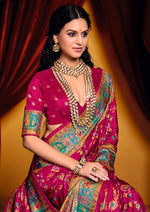 Lovely Pink Color Tussar Fabric Casual Saree