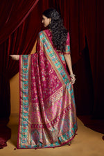 Lovely Pink Color Tussar Fabric Casual Saree