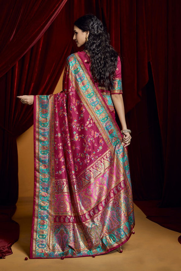 Lovely Pink Color Tussar Fabric Casual Saree
