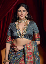 Lovely Grey Color Tussar Fabric Casual Saree