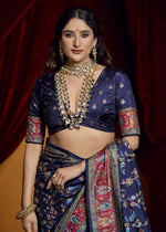 Lovely Navy Blue Color Tussar Fabric Casual Saree
